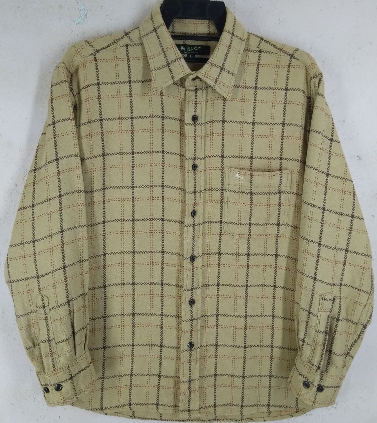 Flannel × Japanese Brand × Pringle Of Scotland PETER SCOTT Scotland Striped Plaid Flannel ButtonUp Shirt Size US M / EU 48-50 / 2 - 1 Thumbnail