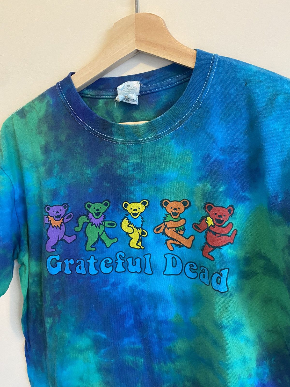 Band Tees × Grateful Dead × Vintage Grateful Dead Y2K Bears Dancing Tie Dye Blue Liquid Garcia Size US M / EU 48-50 / 2 - 2 Thumbnail