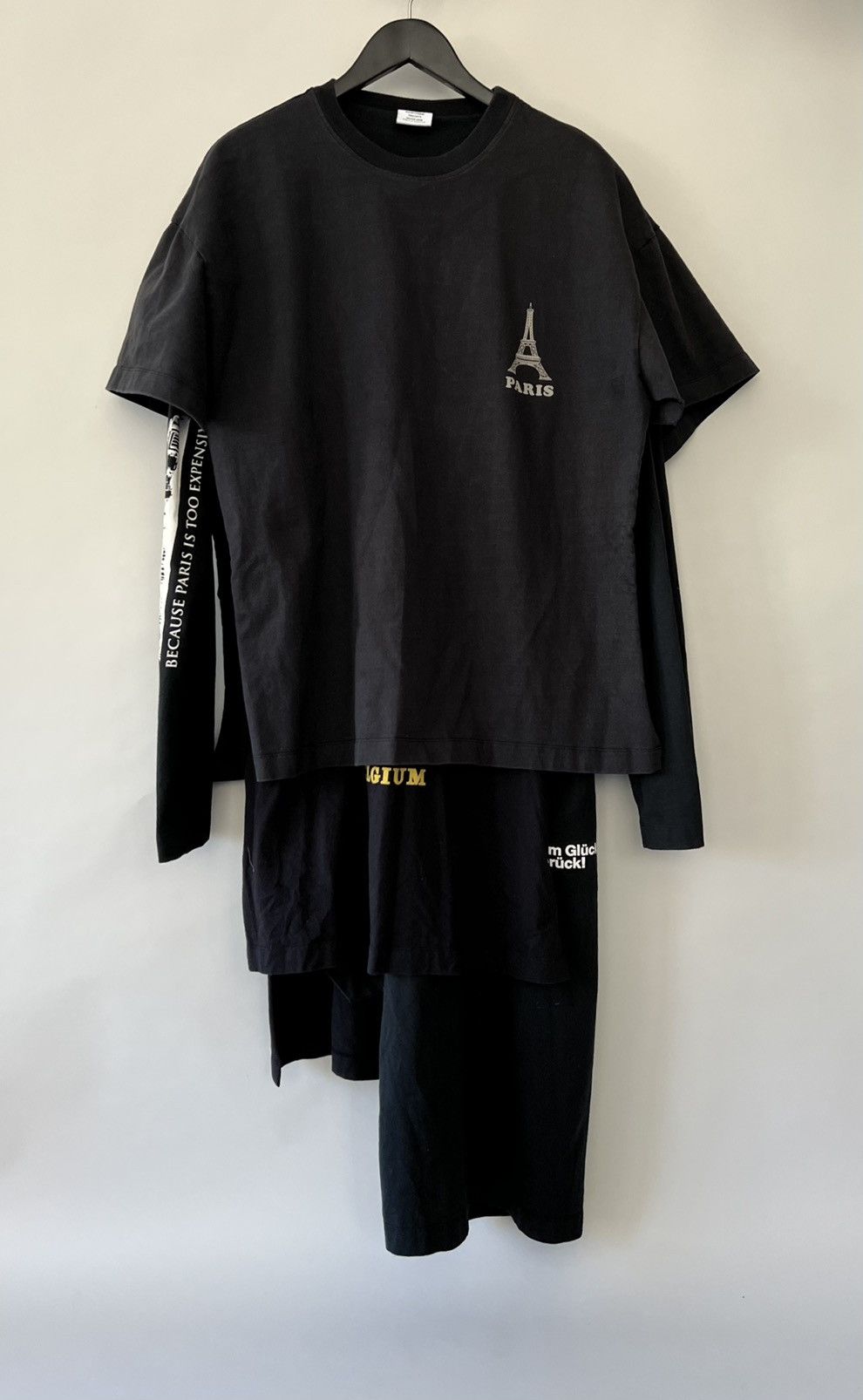 image of Vetements Layered Oversized Longsleeve T-Shirt in Black, Women's (Size Medium)
