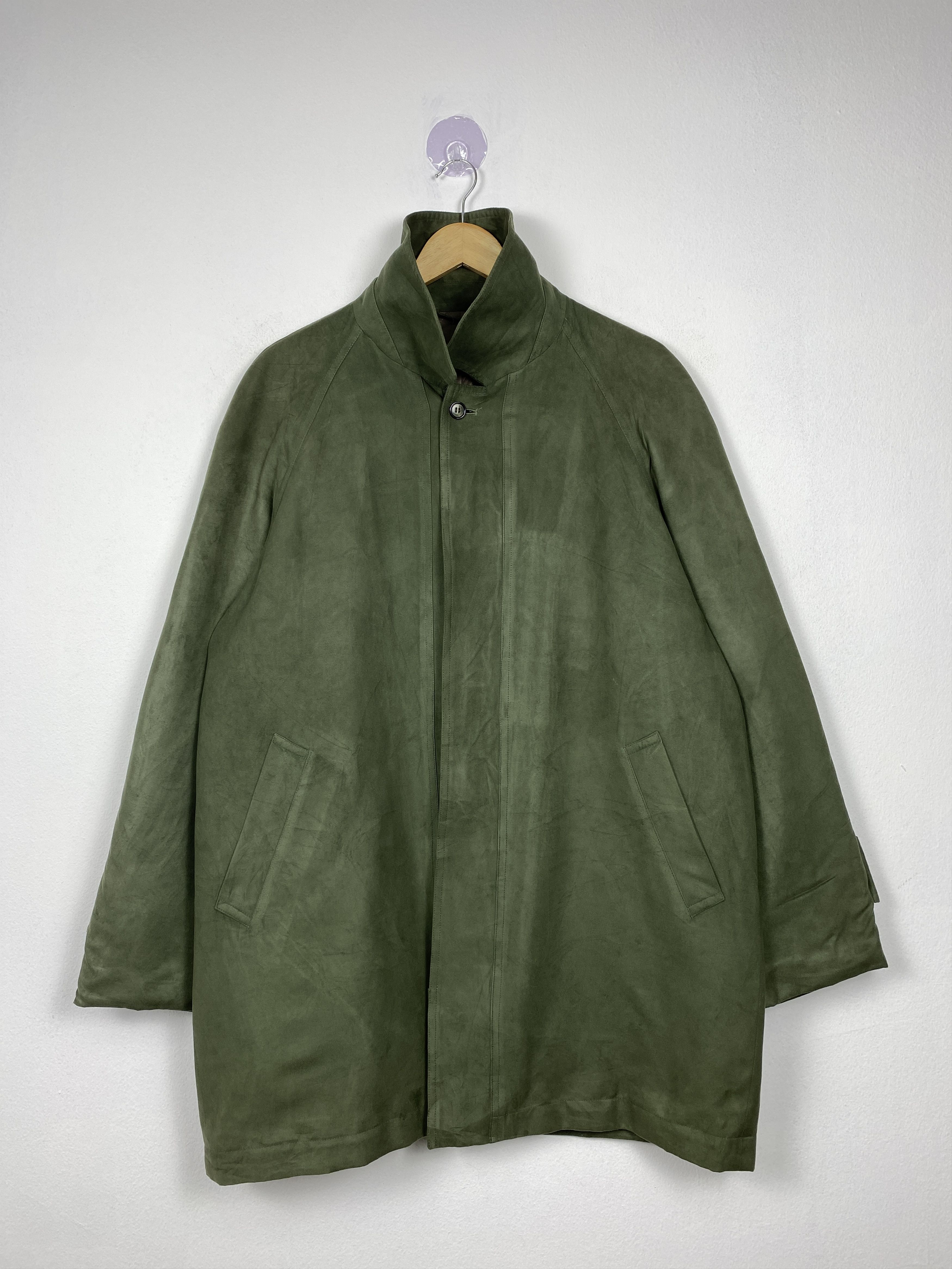 image of Vintage Meantime Quilted Lining Button Up Jacket in Green, Men's (Size Large)
