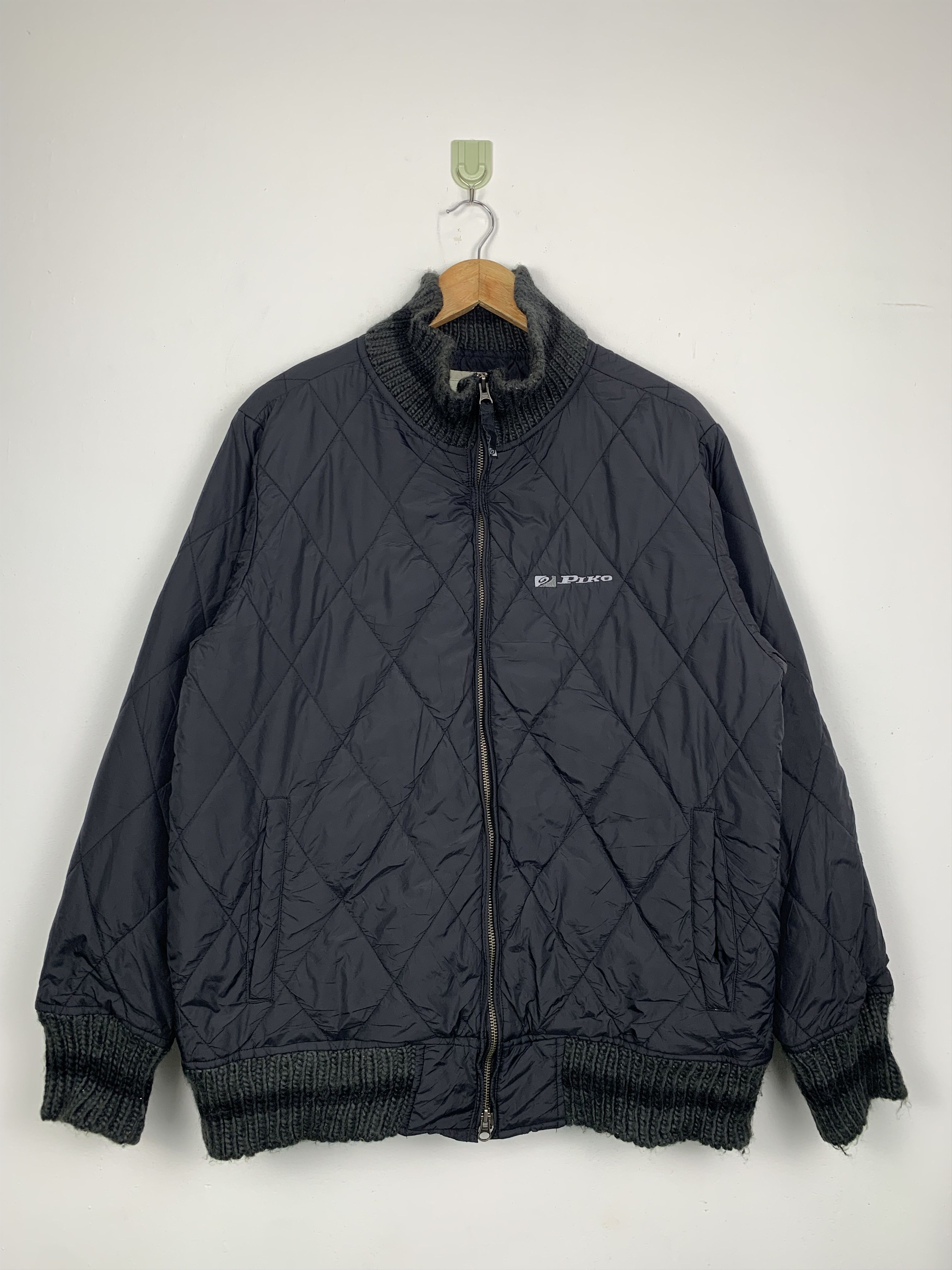 image of Vintage Piko Quilted Zip Up Jackets in Black, Men's (Size Medium)