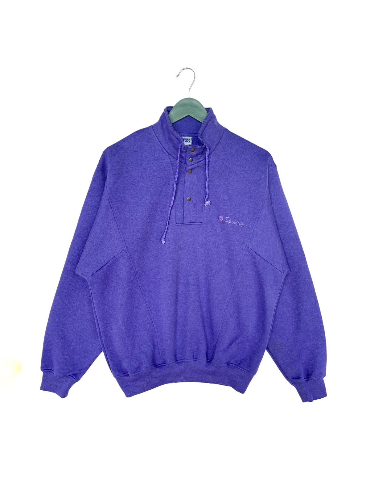 Asics Vintage 90s Asics Half Button Sweatshirt Size US L / EU 52-54 / 3 - 1 Thumbnail