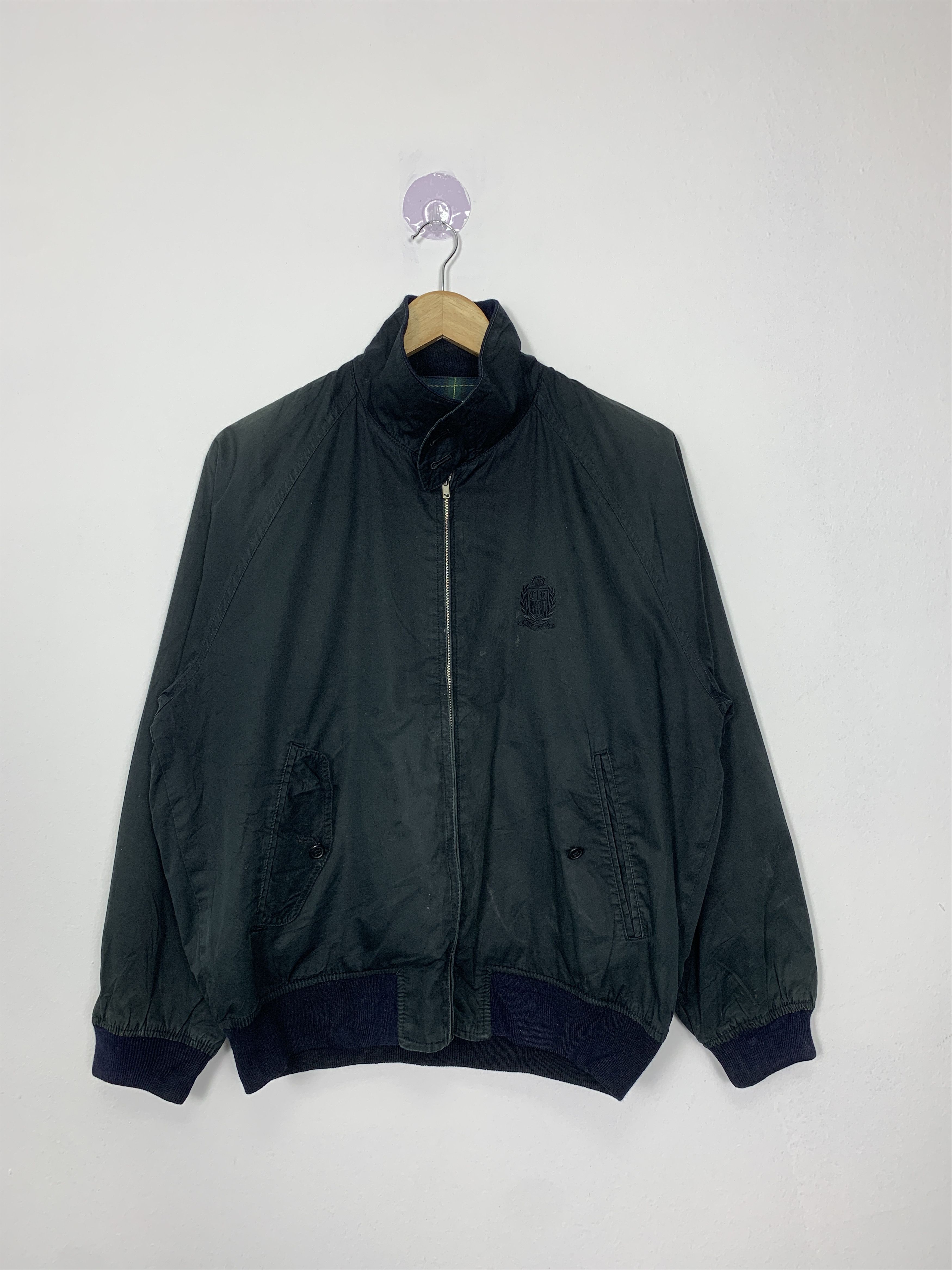 image of Vintage Crocodile Zip Flannel Lining Jacket in Dark Green, Men's (Size Small)