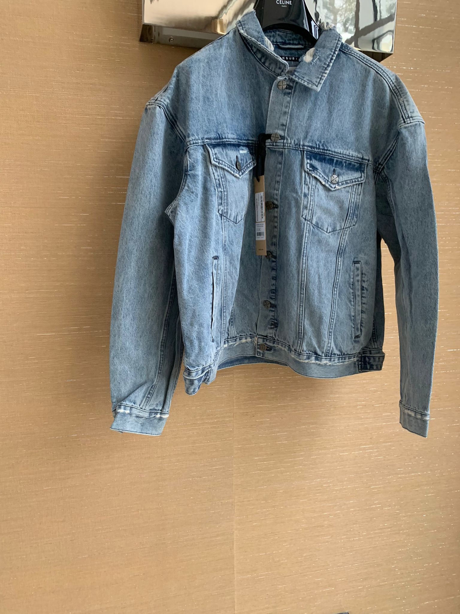 Ksubi Distressed Denim Jacket in Light Blue Size US XXL / EU 58 / 5 - 4 Thumbnail