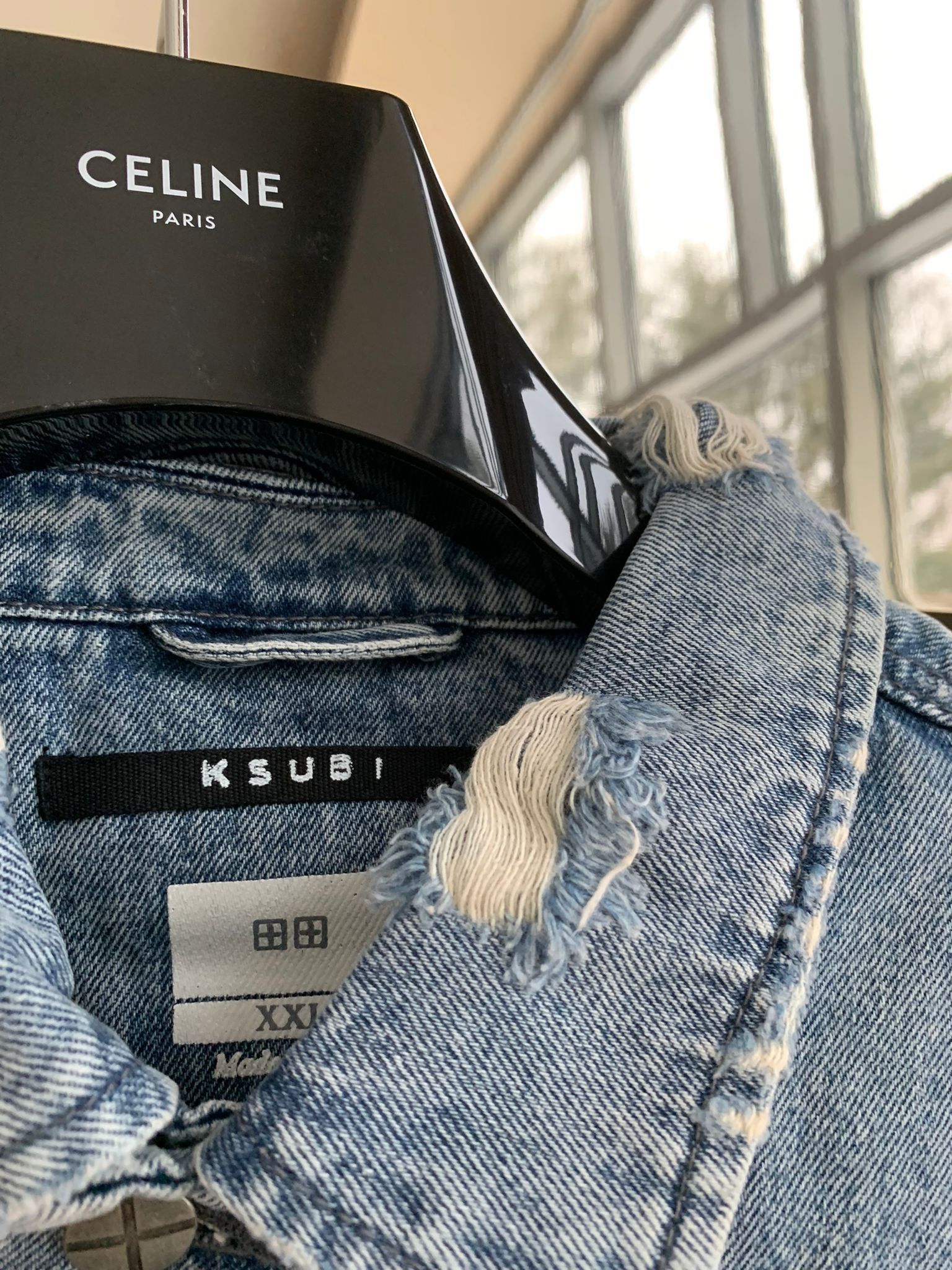 Ksubi Distressed Denim Jacket in Light Blue Size US XXL / EU 58 / 5 - 5 Thumbnail