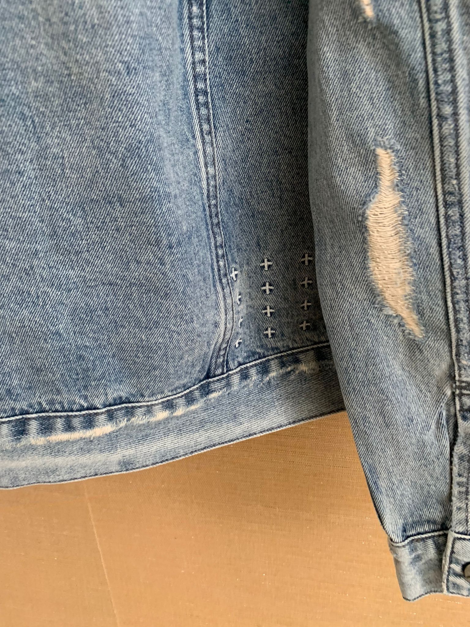 Ksubi Distressed Denim Jacket in Light Blue Size US XXL / EU 58 / 5 - 13 Thumbnail
