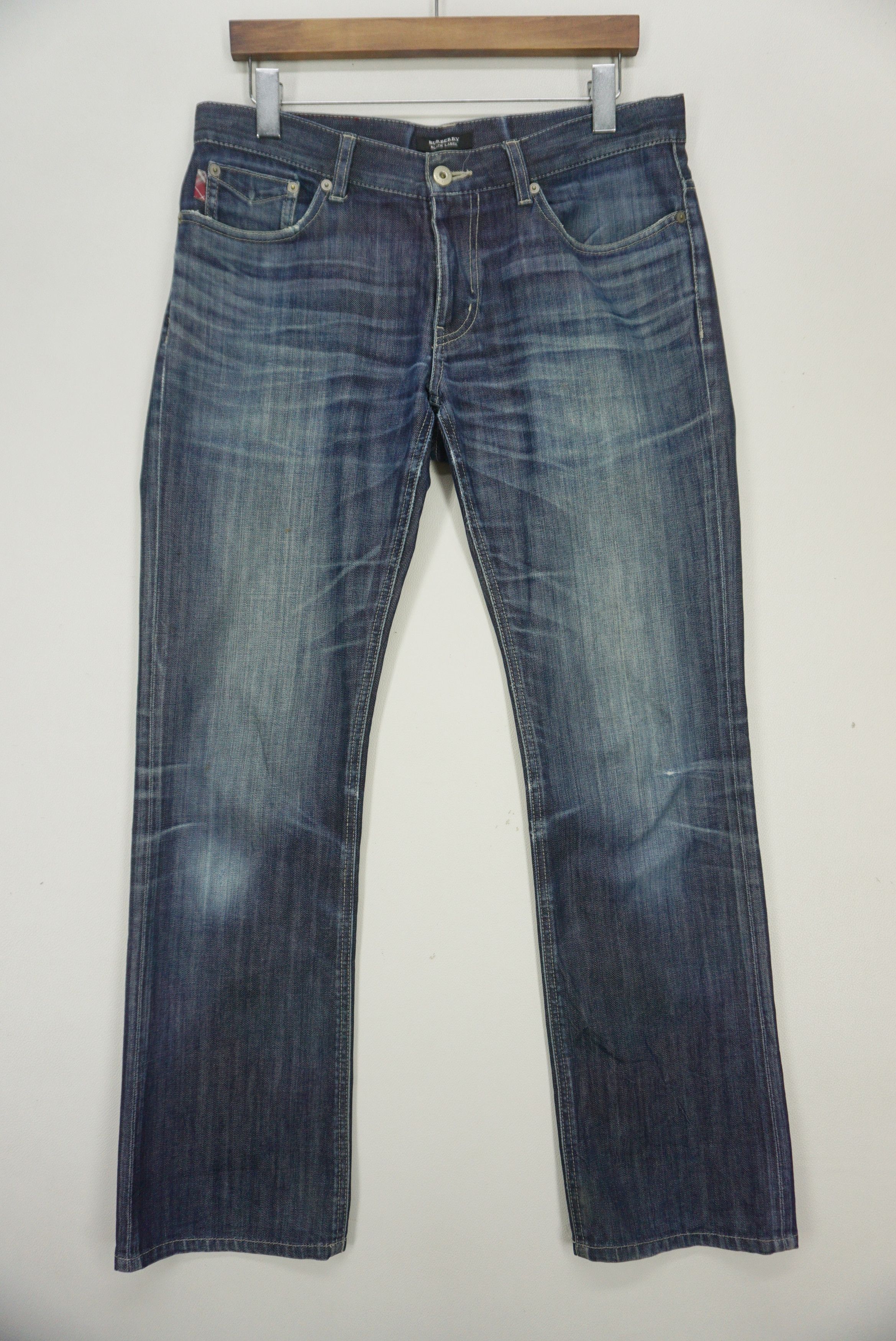 Burberry Bootcut Jeans Black Label Flare Flap Pockets Size 79