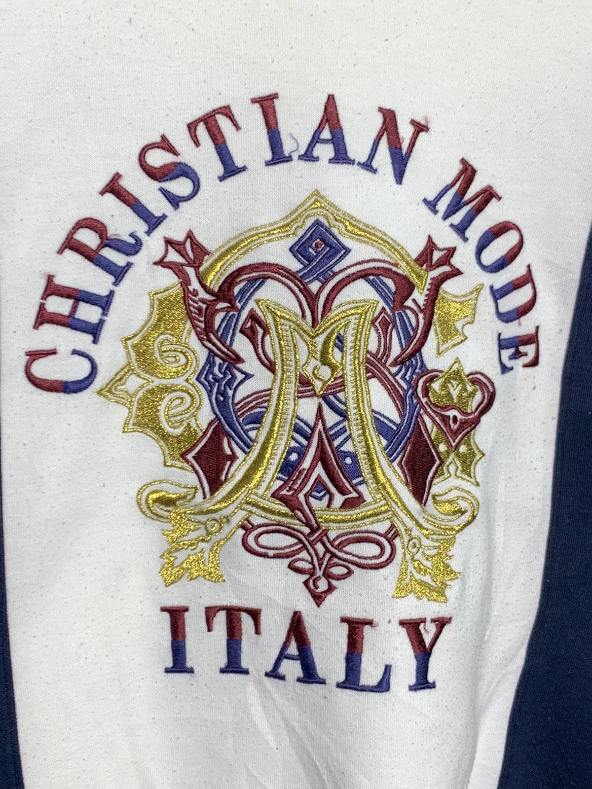 Designer Vintage Christian Mode Embroidered Crewneck Sweatshirt Size US M / EU 48-50 / 2 - 2 Thumbnail