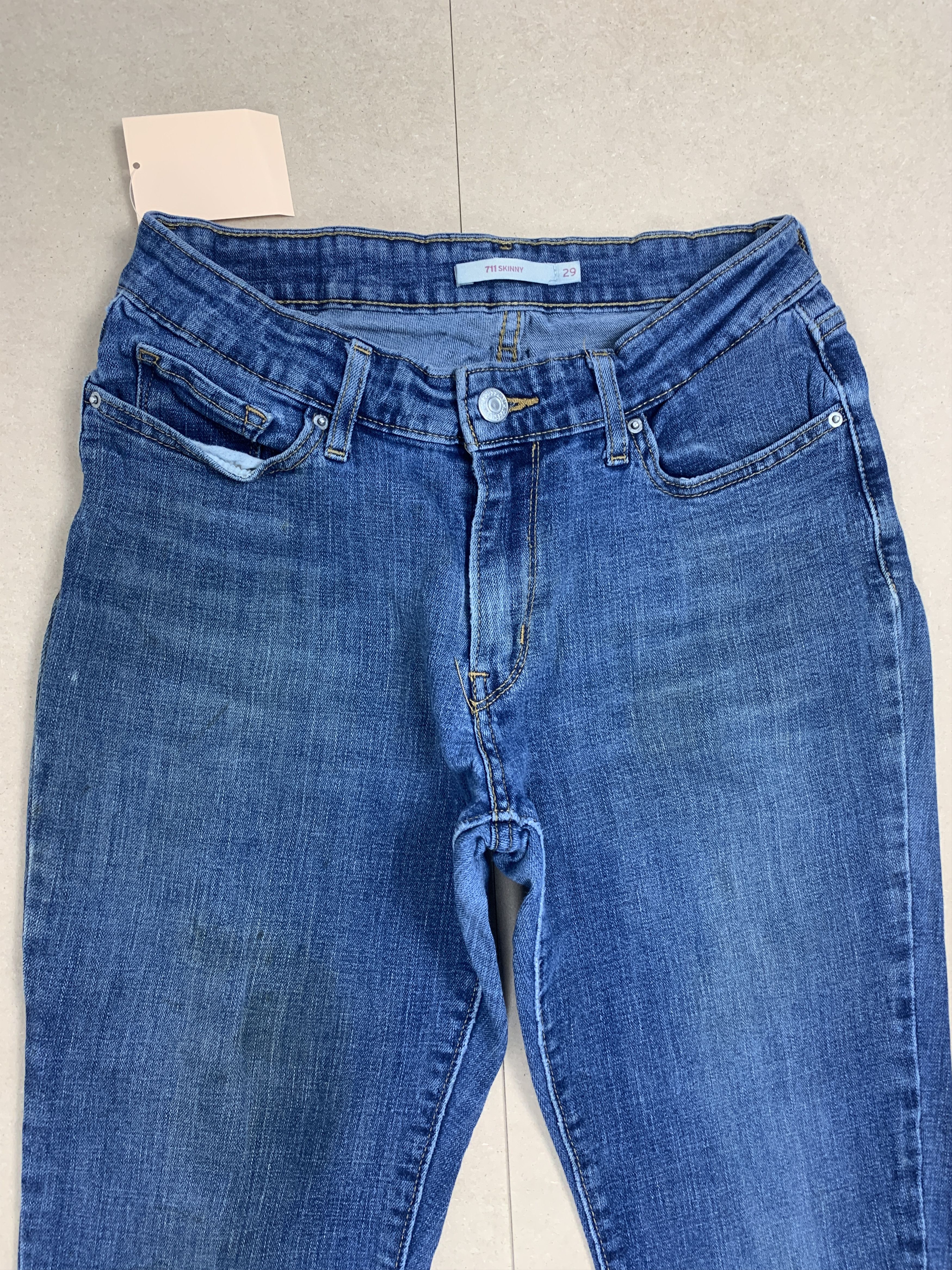 Levi's Vintage LEVI'S 711 Skinny Faded Jeans Size 25" / US 0 / IT 36 - 2 Thumbnail