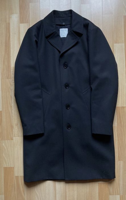 Sandro Black Mac Coat with removable filling | Grailed