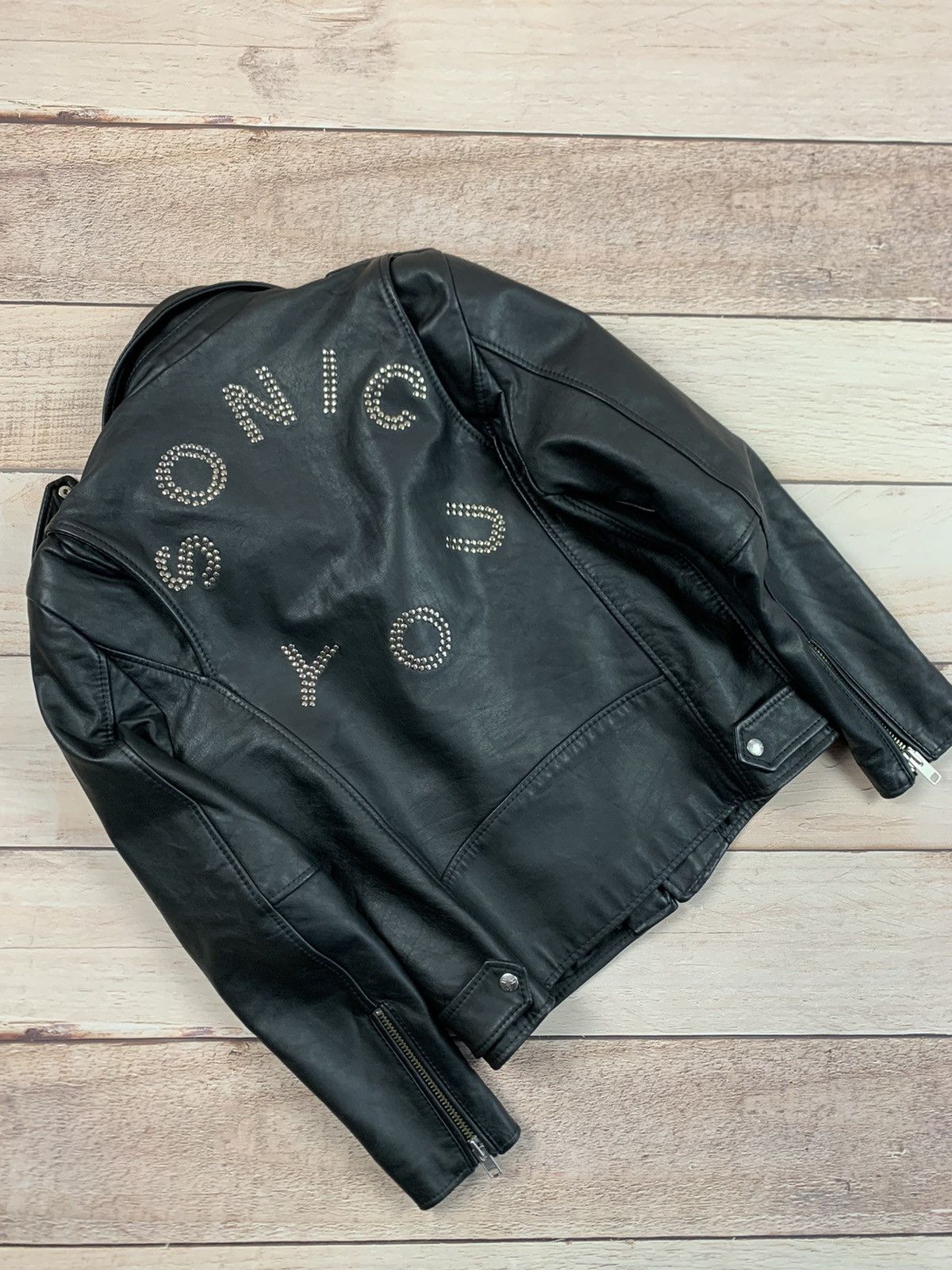 image of Misbhv Sonic You Leather Jacket in Black, Men's (Size Medium)