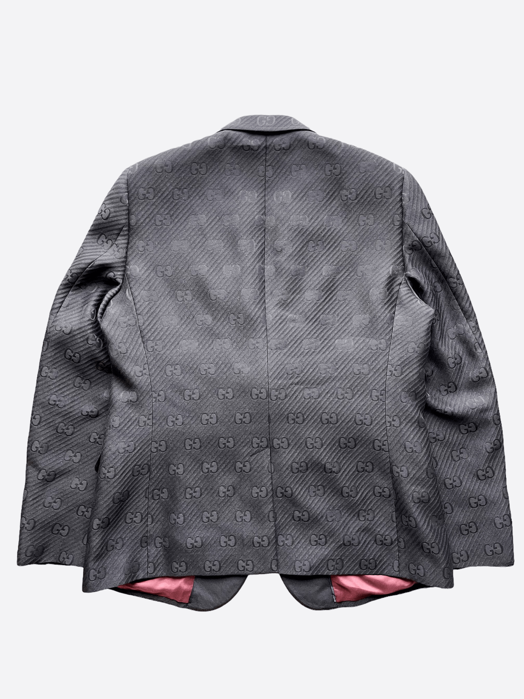 Gucci Gucci Black Monogram Blazer Size US XL / EU 56 / 4 - 2 Thumbnail