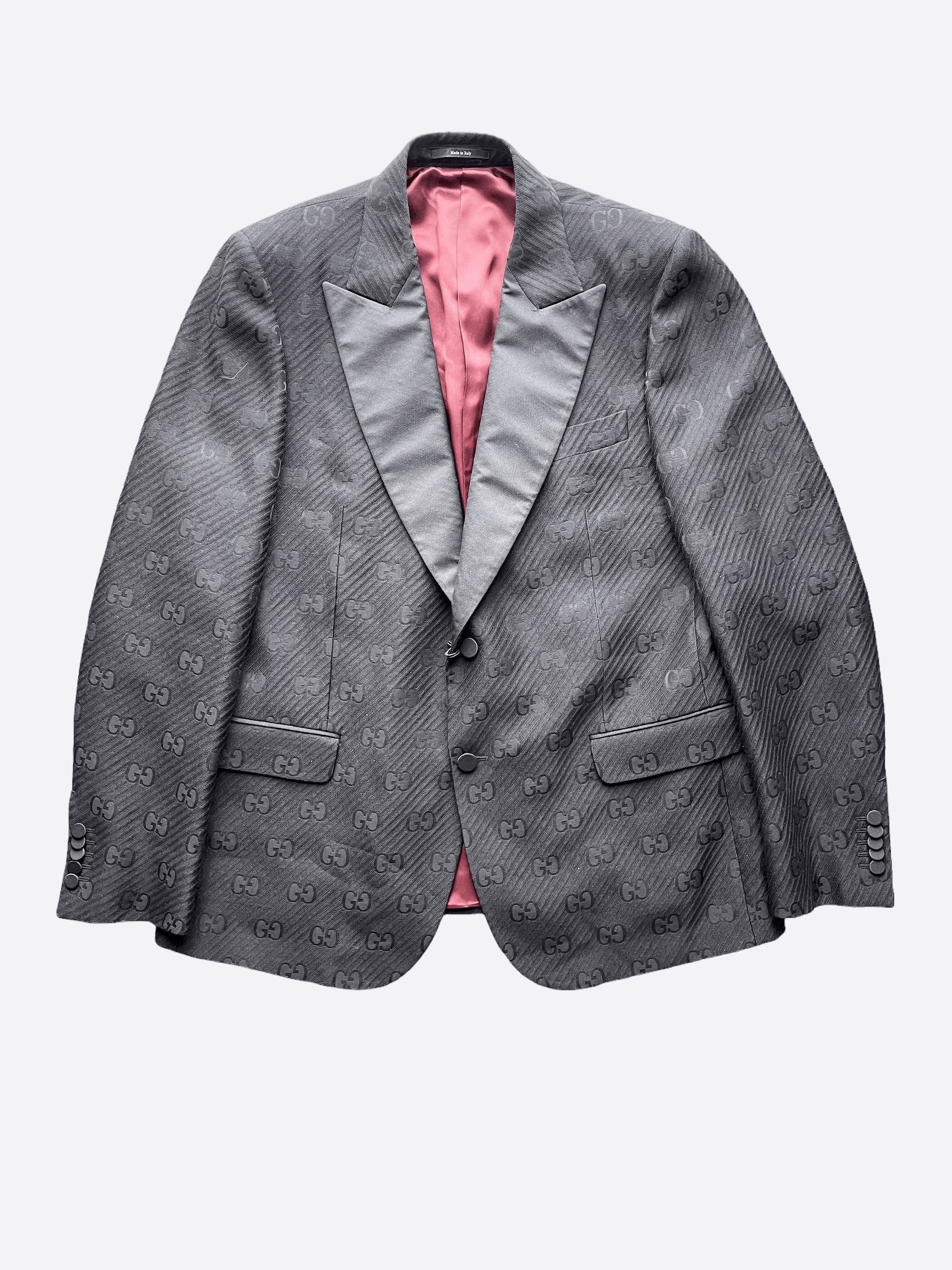 Gucci Gucci Black Monogram Blazer Size US XL / EU 56 / 4 - 1 Thumbnail