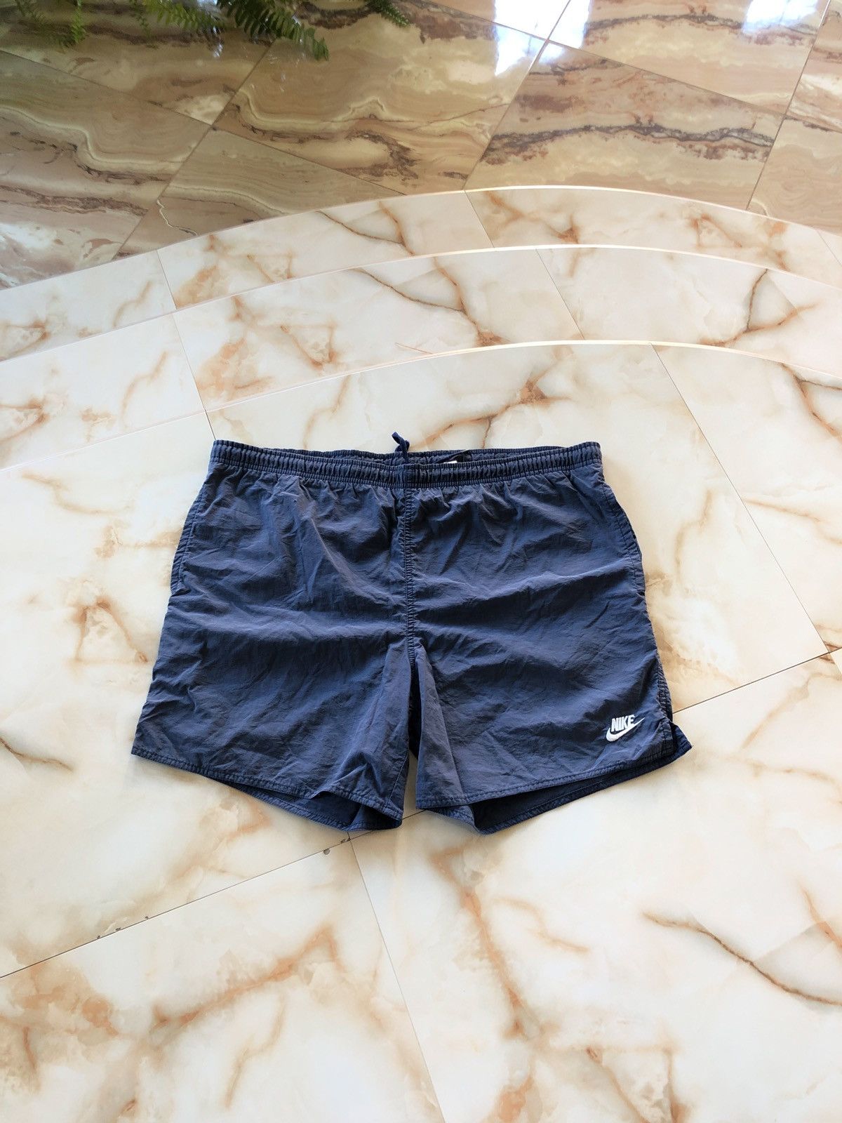 Nike × Vintage 90s Vintage Nike Bog Logo Swoosh Nylon Shorts Size US 33 - 2 Thumbnail