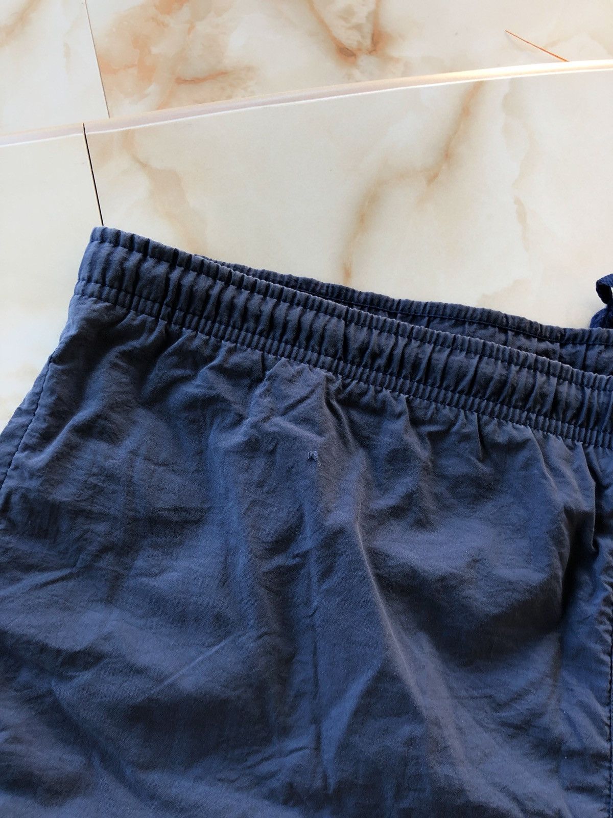 Nike × Vintage 90s Vintage Nike Bog Logo Swoosh Nylon Shorts Size US 33 - 5 Thumbnail