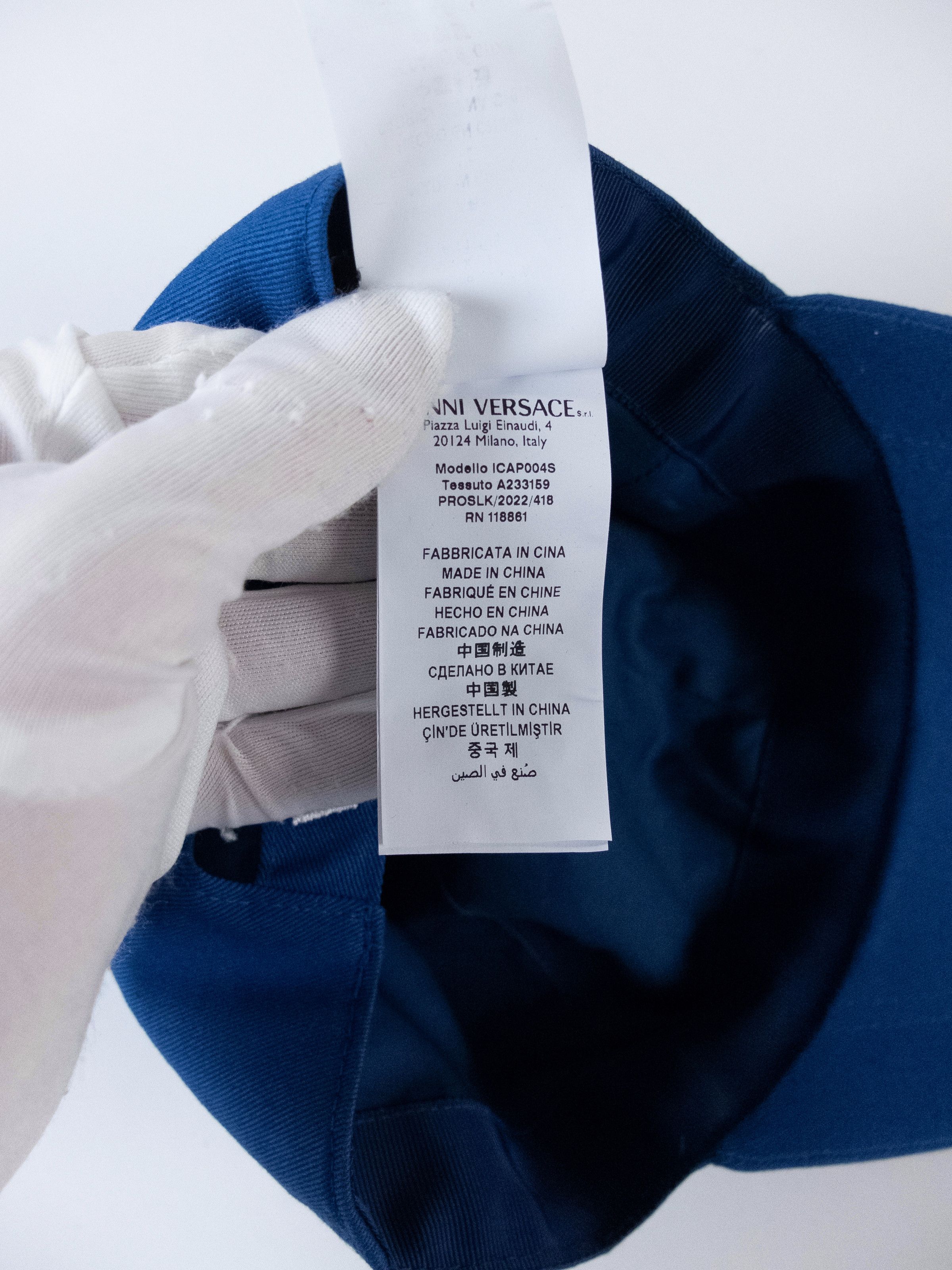 Versace VERSACE blue Gianni logo cotton baseball cap hat 58 Medium Size ONE SIZE - 7 Thumbnail