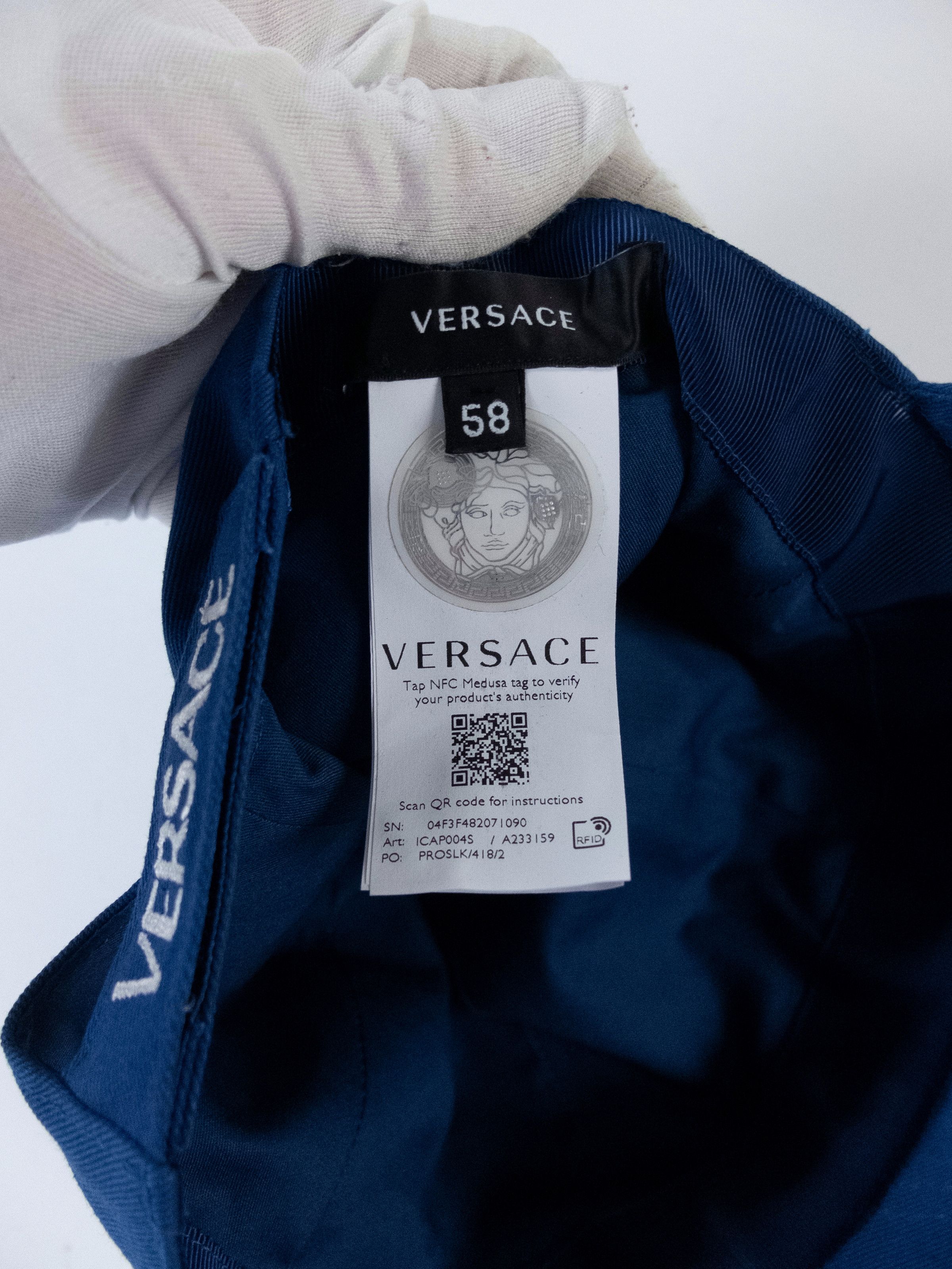 Versace VERSACE blue Gianni logo cotton baseball cap hat 58 Medium Size ONE SIZE - 6 Thumbnail