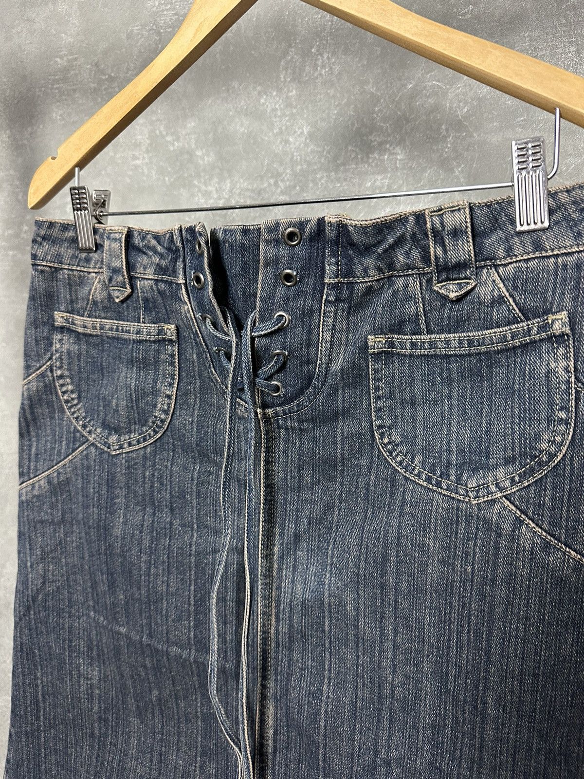 Japanese Brand × Vintage Vintage Blue Cotton Denim Skirt Size 34" / US 12 / IT 48 - 3 Thumbnail