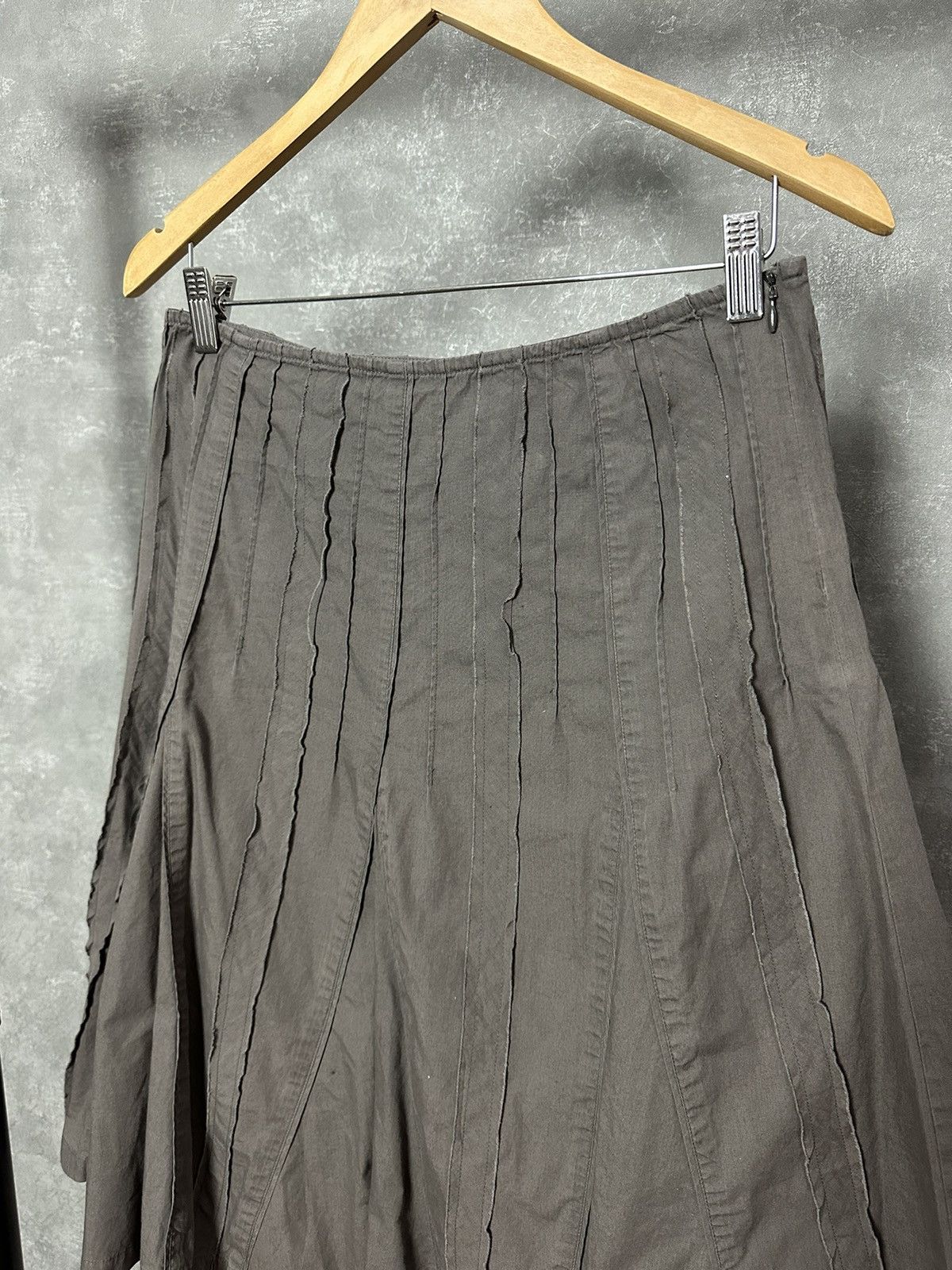 Japanese Brand × Vintage Vintage Embroidered Brown Cotton Flared Skirt Size 32" / US 10 / IT 46 - 2 Thumbnail