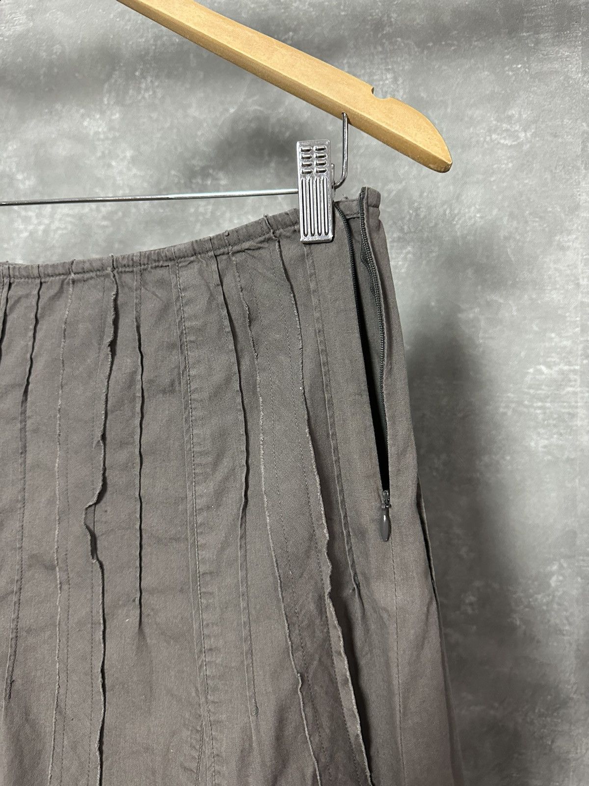 Japanese Brand × Vintage Vintage Embroidered Brown Cotton Flared Skirt Size 32" / US 10 / IT 46 - 4 Thumbnail