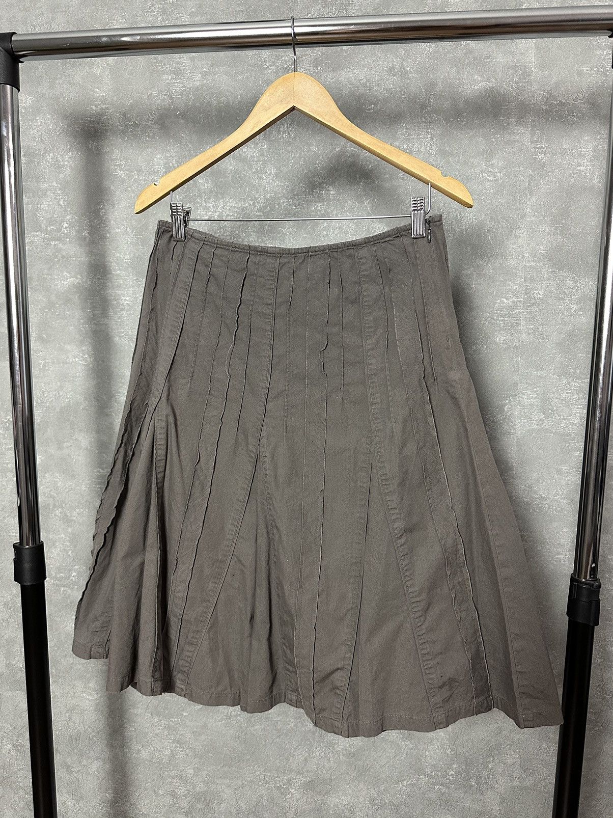 Japanese Brand × Vintage Vintage Embroidered Brown Cotton Flared Skirt Size 32" / US 10 / IT 46 - 1 Thumbnail