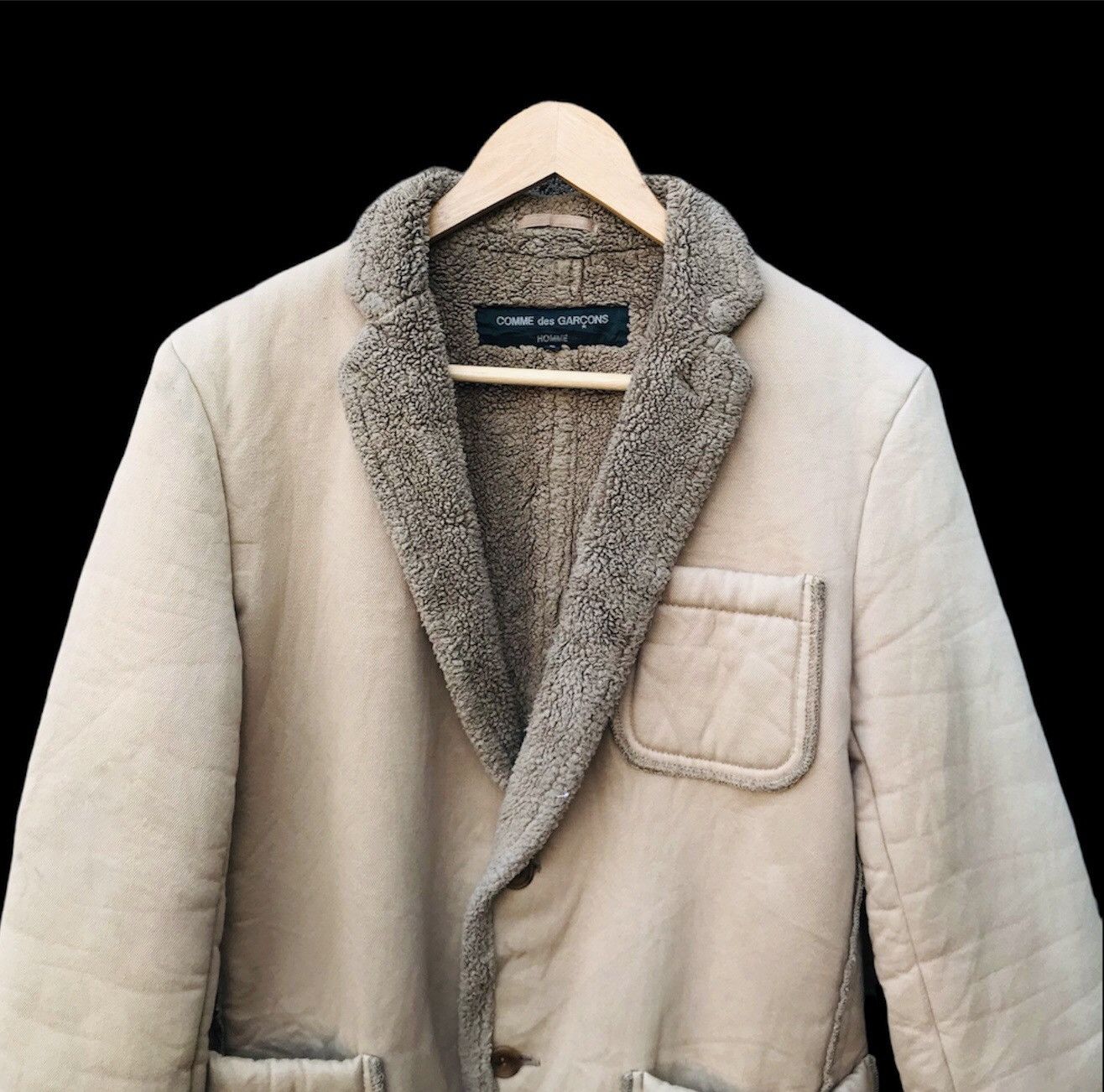 Image of Comme Des Garcons Vintage Comme Des Garcon Sunfaded Sherpa Ad2006 Jacket in Brown (Size Small)