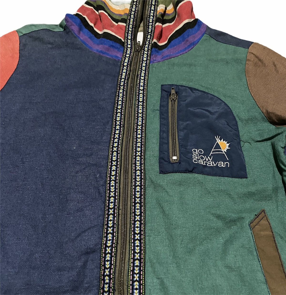go slow caravan GO SLOW CARAVAN COLOUR BLOCK FULL ZIPPER HOODIE BAPE STYLE Size US XL / EU 56 / 4 - 2 Thumbnail