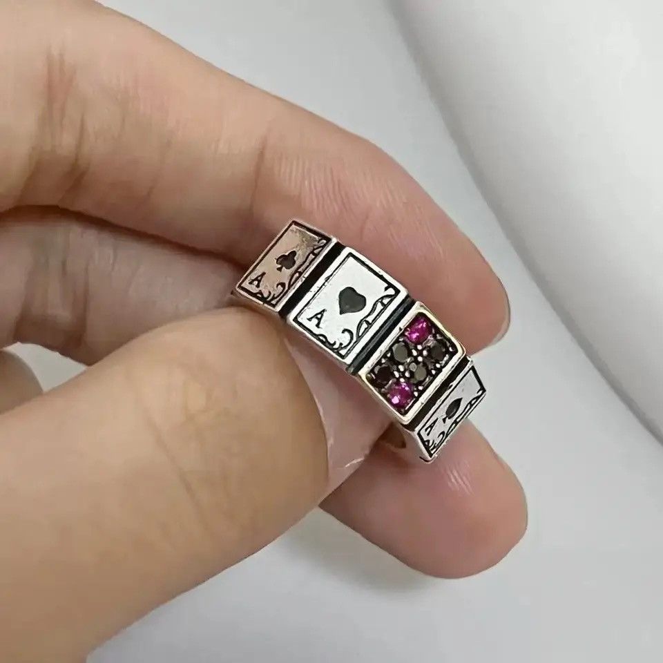 Other Punk Retro Playing Cards Zircon Ring Size ONE SIZE - 2 Thumbnail