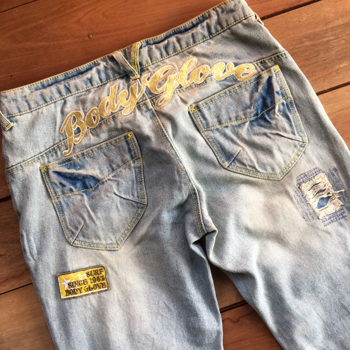 Body Glove Vintage Body Glove Patch Work Flare ERD GRUNGE JEANS Size US 32 / EU 48 - 3 Thumbnail