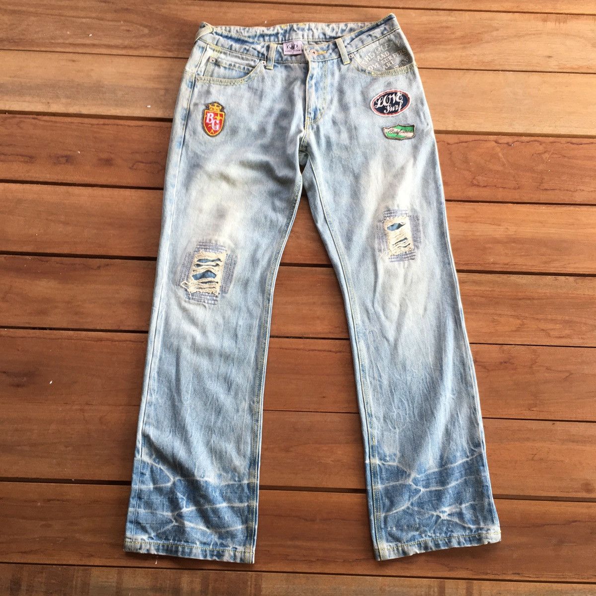 Body Glove Vintage Body Glove Patch Work Flare ERD GRUNGE JEANS Size US 32 / EU 48 - 2 Thumbnail