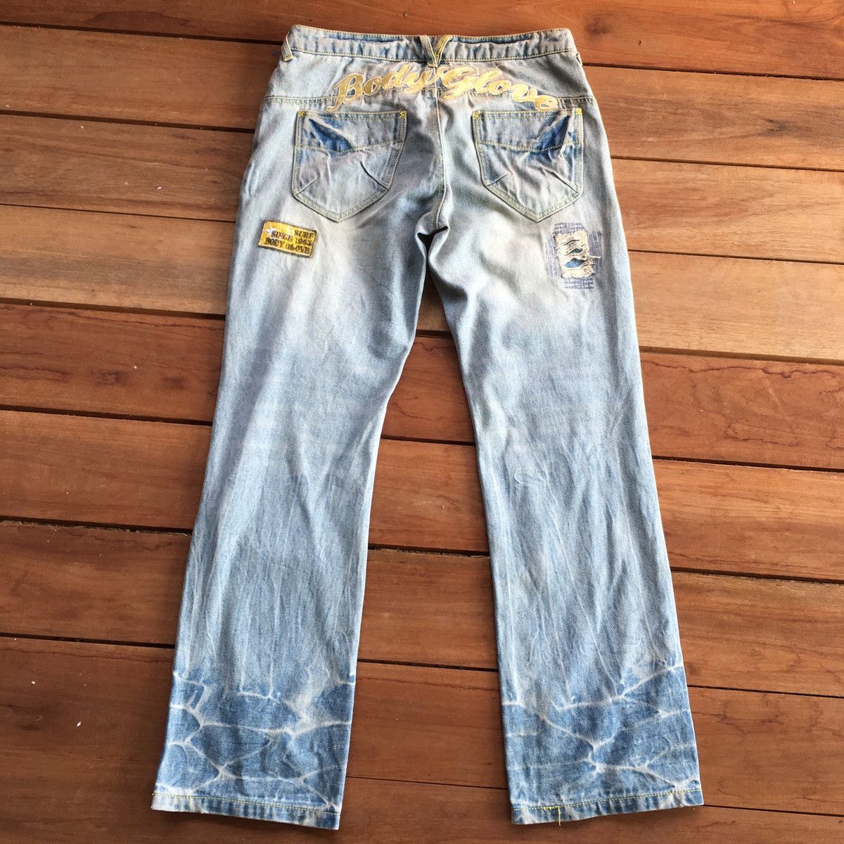 Body Glove Vintage Body Glove Patch Work Flare ERD GRUNGE JEANS Size US 32 / EU 48 - 1 Thumbnail