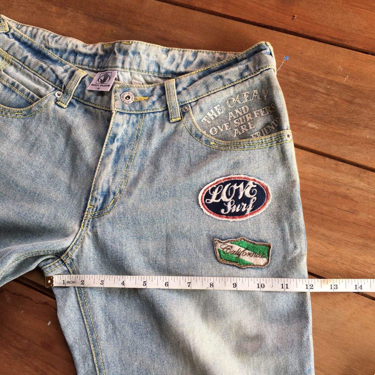 Body Glove Vintage Body Glove Patch Work Flare ERD GRUNGE JEANS Size US 32 / EU 48 - 6 Thumbnail