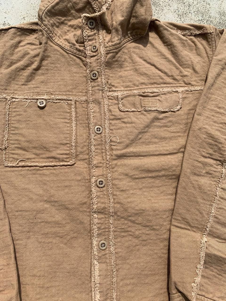 Japanese Brand Vintage IXIZ Inside Out Frayed Hooded Shirt Jacket Size US L / EU 52-54 / 3 - 8 Thumbnail