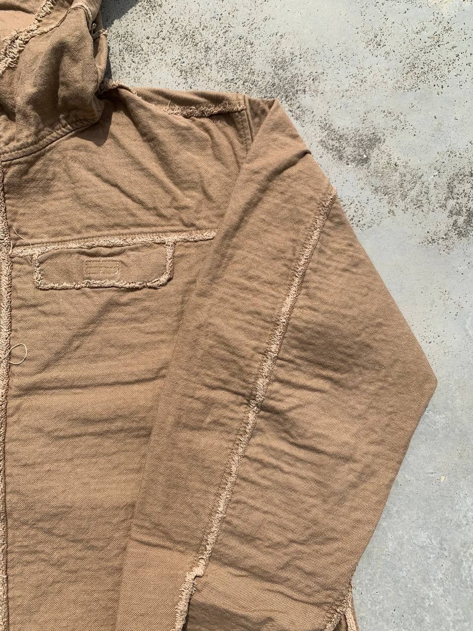 Japanese Brand Vintage IXIZ Inside Out Frayed Hooded Shirt Jacket Size US L / EU 52-54 / 3 - 4 Thumbnail
