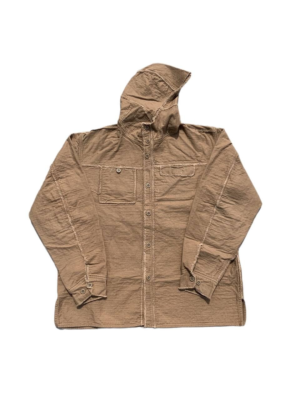 Japanese Brand Vintage IXIZ Inside Out Frayed Hooded Shirt Jacket Size US L / EU 52-54 / 3 - 1 Thumbnail