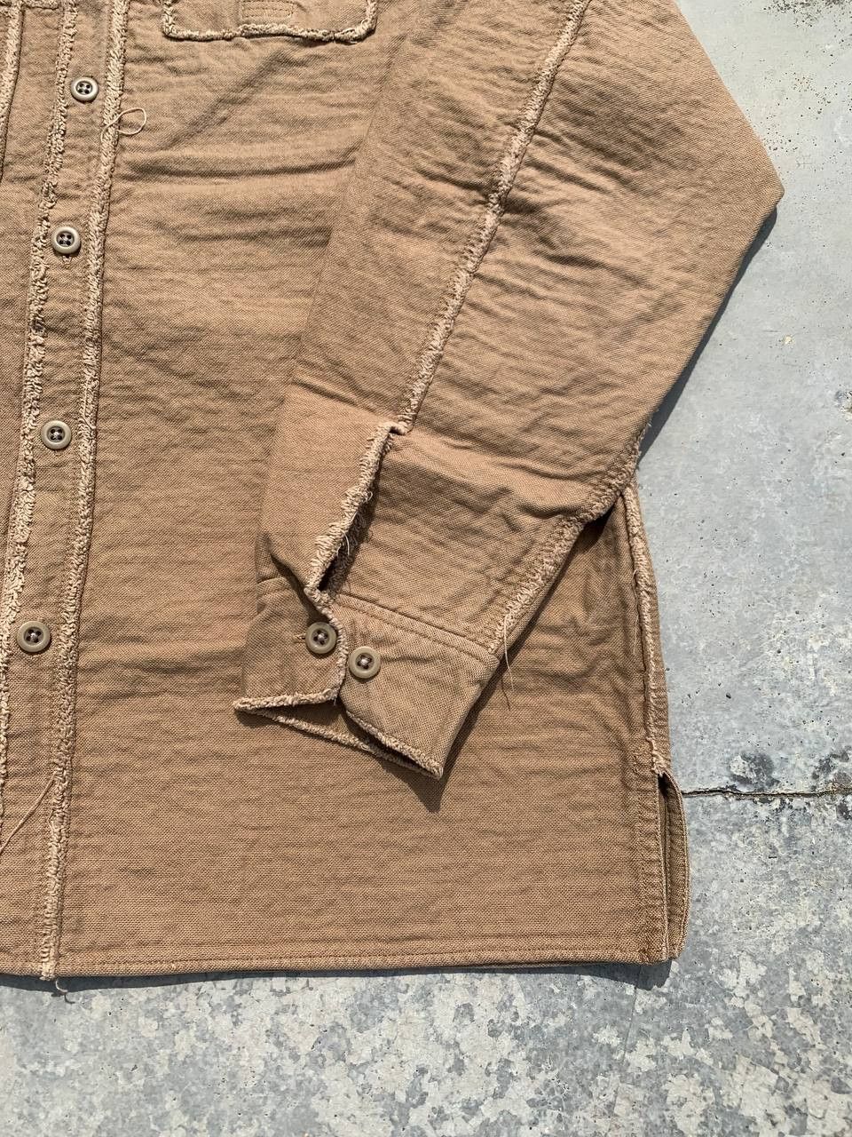 Japanese Brand Vintage IXIZ Inside Out Frayed Hooded Shirt Jacket Size US L / EU 52-54 / 3 - 5 Thumbnail