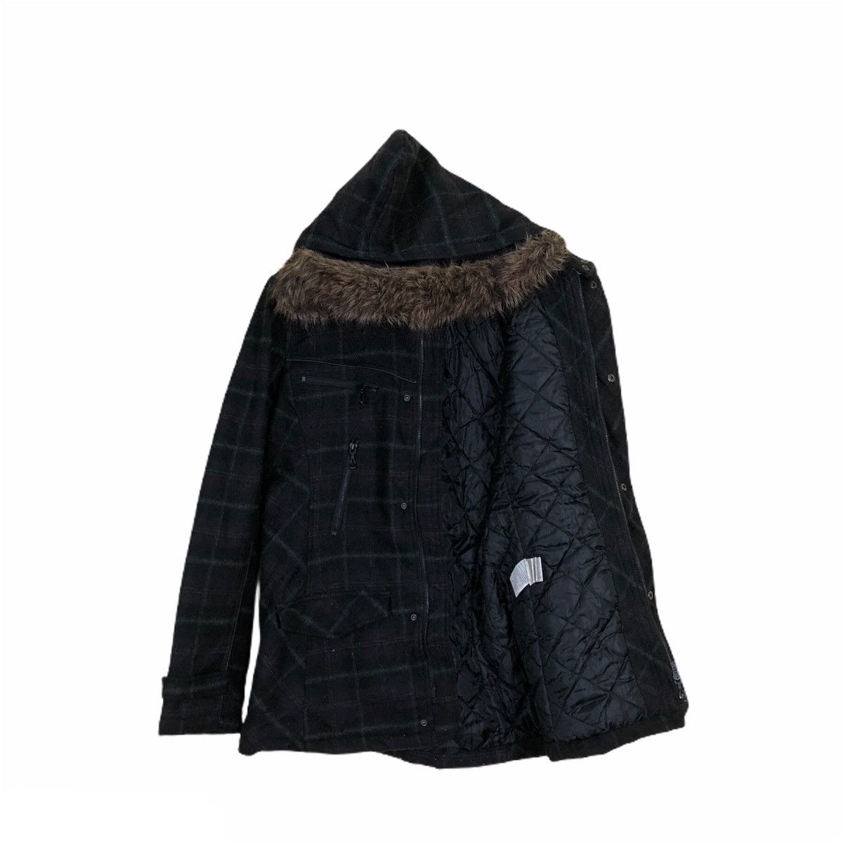 In The Attic VINTAGE CHORE BIKER JACKET IN THE ATTIC TARTAN FUR HOODIE Size US L / EU 52-54 / 3 - 2 Thumbnail