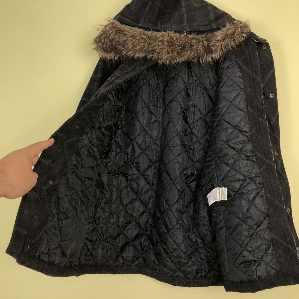 In The Attic VINTAGE CHORE BIKER JACKET IN THE ATTIC TARTAN FUR HOODIE Size US L / EU 52-54 / 3 - 10 Thumbnail