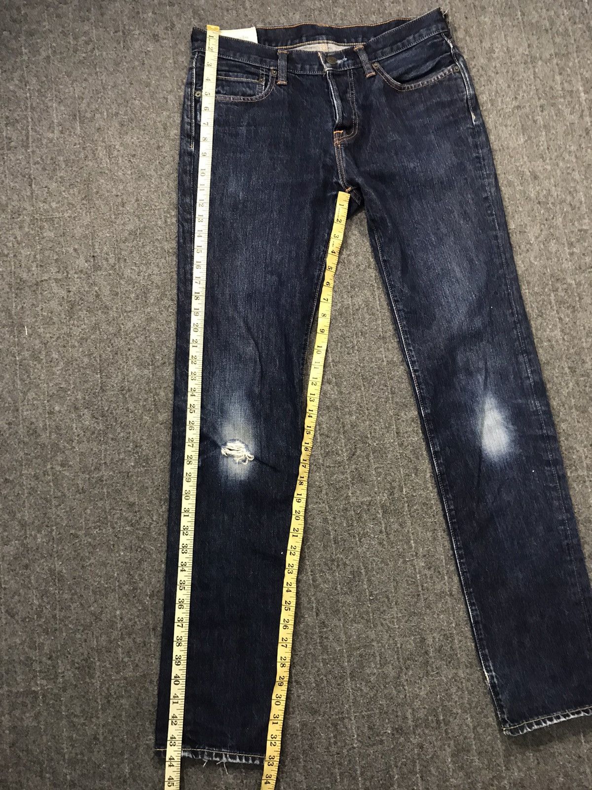 Abercrombie & Fitch × Vintage Abercrombie & Fitch New York Slim Fit Design Indigo Denim Size US 32 / EU 48 - 18 Thumbnail