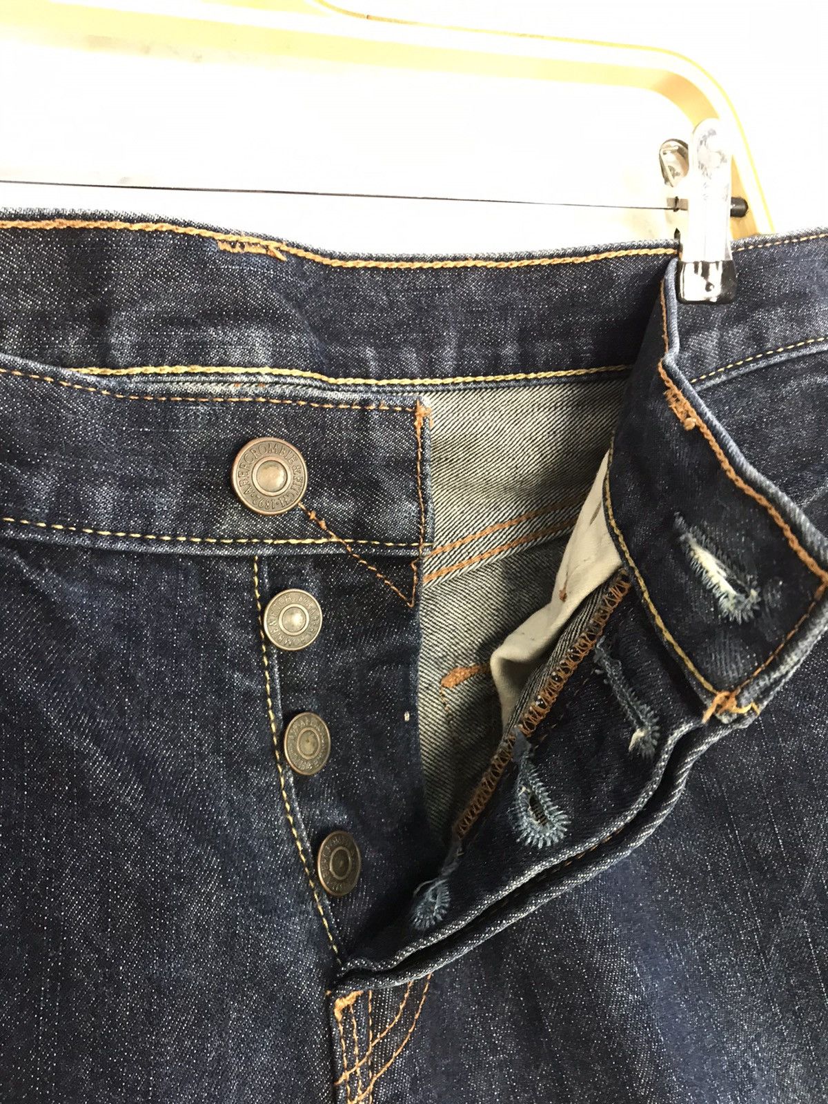 Abercrombie & Fitch × Vintage Abercrombie & Fitch New York Slim Fit Design Indigo Denim Size US 32 / EU 48 - 9 Thumbnail