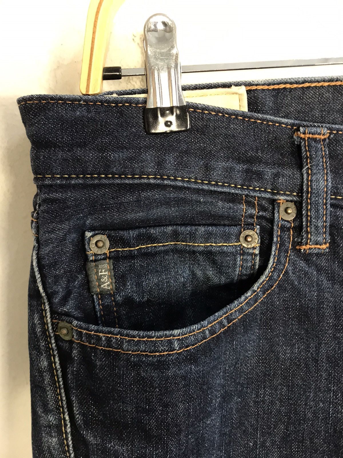 Abercrombie & Fitch × Vintage Abercrombie & Fitch New York Slim Fit Design Indigo Denim Size US 32 / EU 48 - 6 Thumbnail