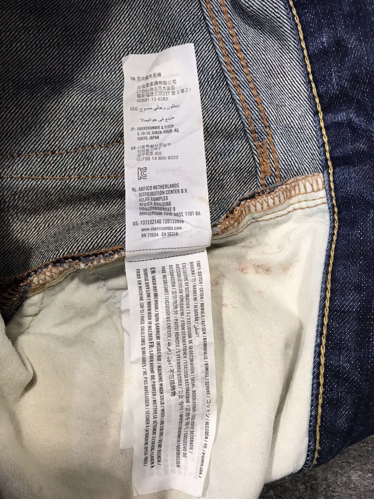 Abercrombie & Fitch × Vintage Abercrombie & Fitch New York Slim Fit Design Indigo Denim Size US 32 / EU 48 - 14 Thumbnail