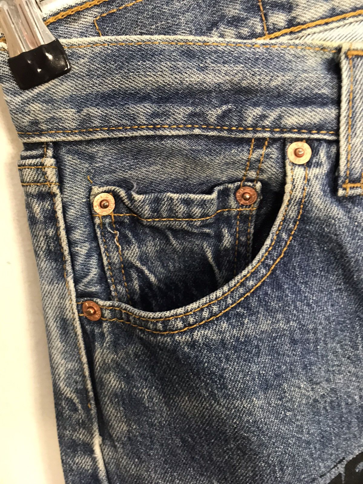 Band Tees Levis 501 Punk Rock Printed Denim Jeans Rocky Horror Size US 28 / EU 44 - 8 Thumbnail