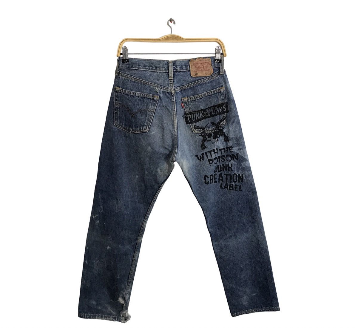 Band Tees Levis 501 Punk Rock Printed Denim Jeans Rocky Horror Size US 28 / EU 44 - 2 Thumbnail