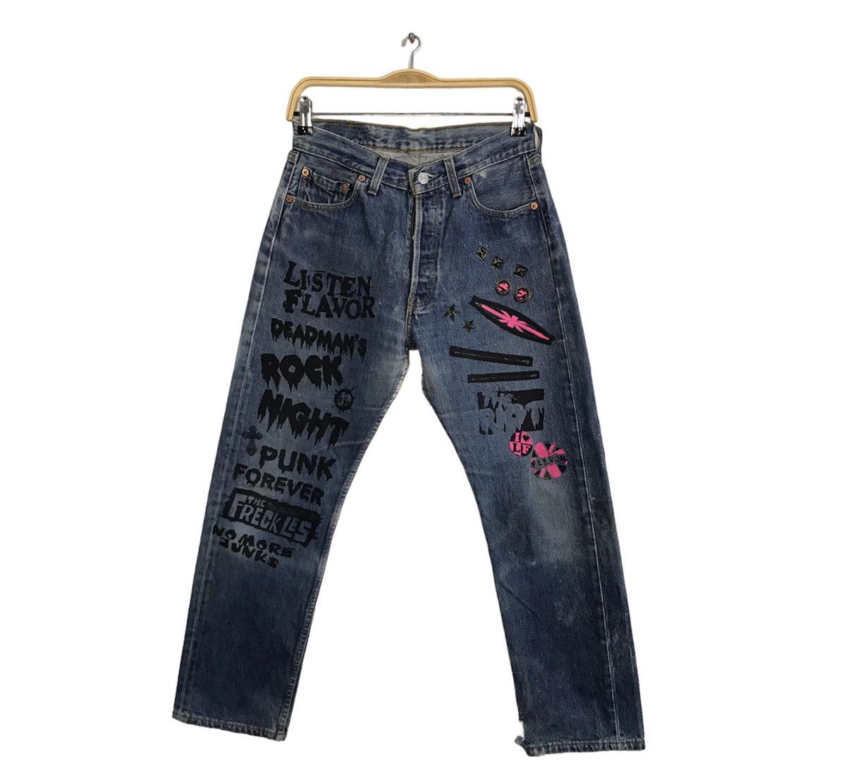 Seditionaries Levis 501 Punk Rock Printed Denim Jeans Rocky Horror ...