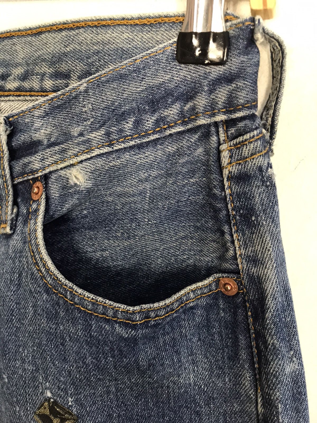 Band Tees Levis 501 Punk Rock Printed Denim Jeans Rocky Horror Size US 28 / EU 44 - 6 Thumbnail