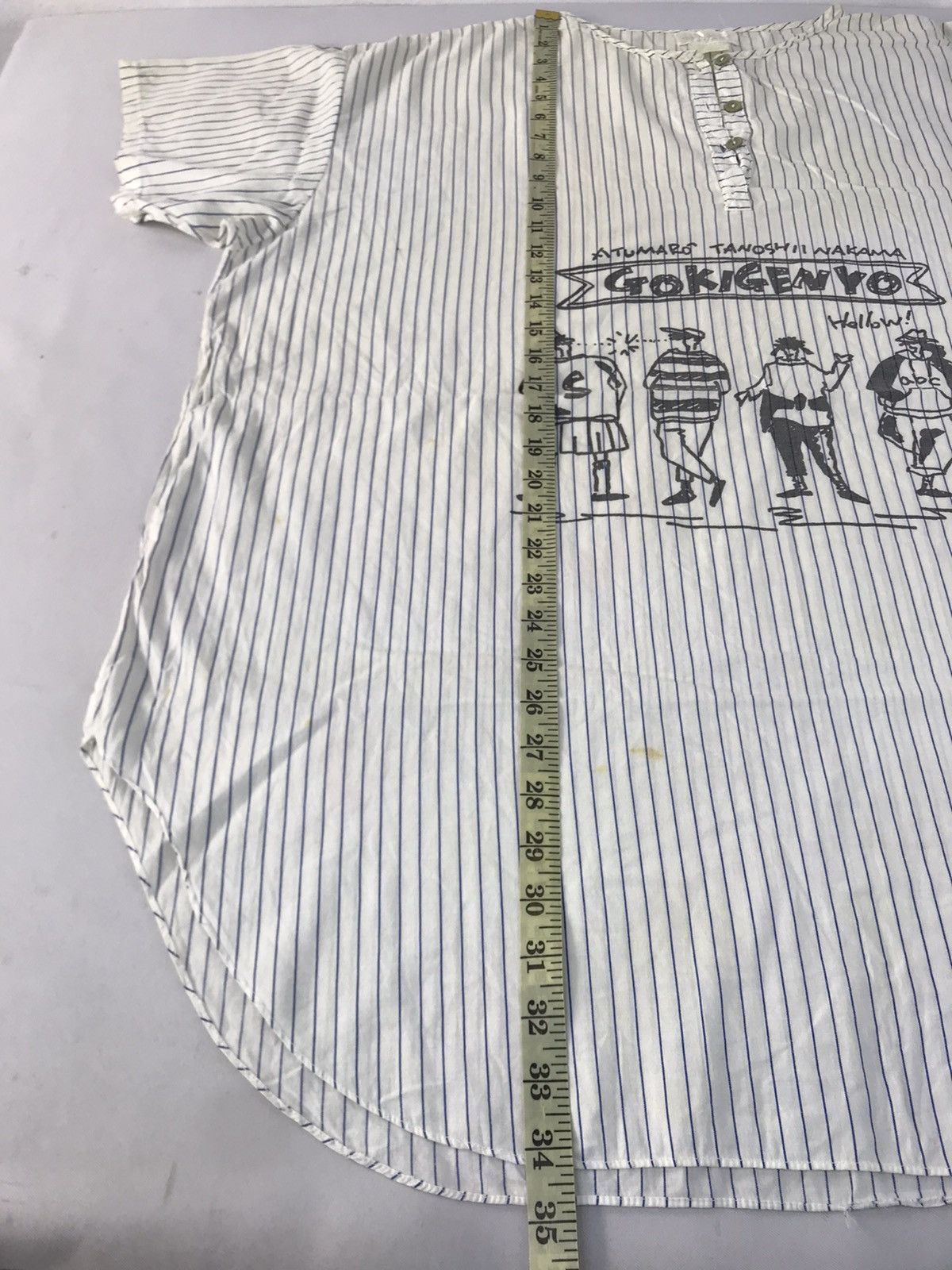 Japanese Brand 90s Curlmareare Gokigenyo Striped Hickory Half Button Up Size XXL / US 16-18 / IT 52-54 - 9 Thumbnail