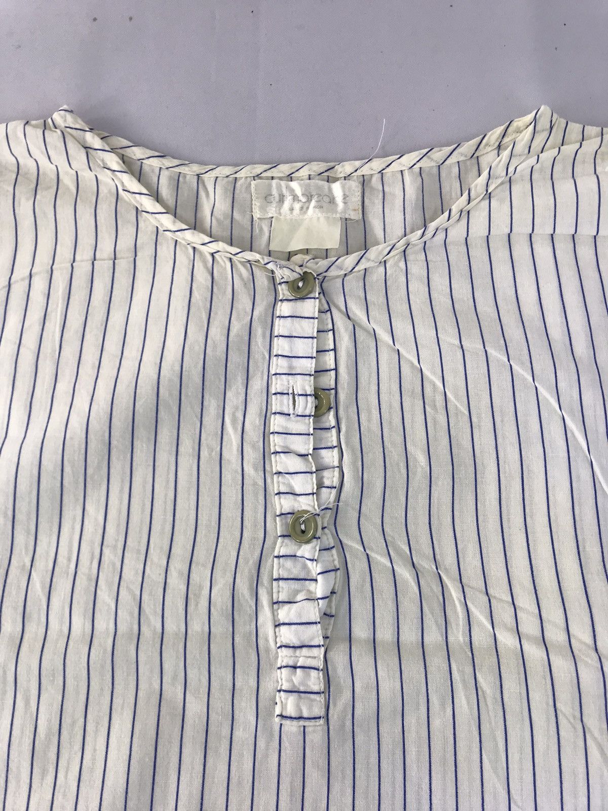 Japanese Brand 90s Curlmareare Gokigenyo Striped Hickory Half Button Up Size XXL / US 16-18 / IT 52-54 - 4 Thumbnail