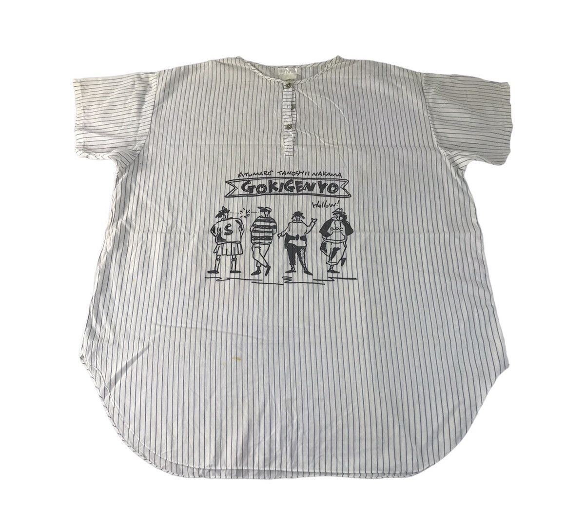 Japanese Brand 90s Curlmareare Gokigenyo Striped Hickory Half Button Up Size XXL / US 16-18 / IT 52-54 - 1 Thumbnail