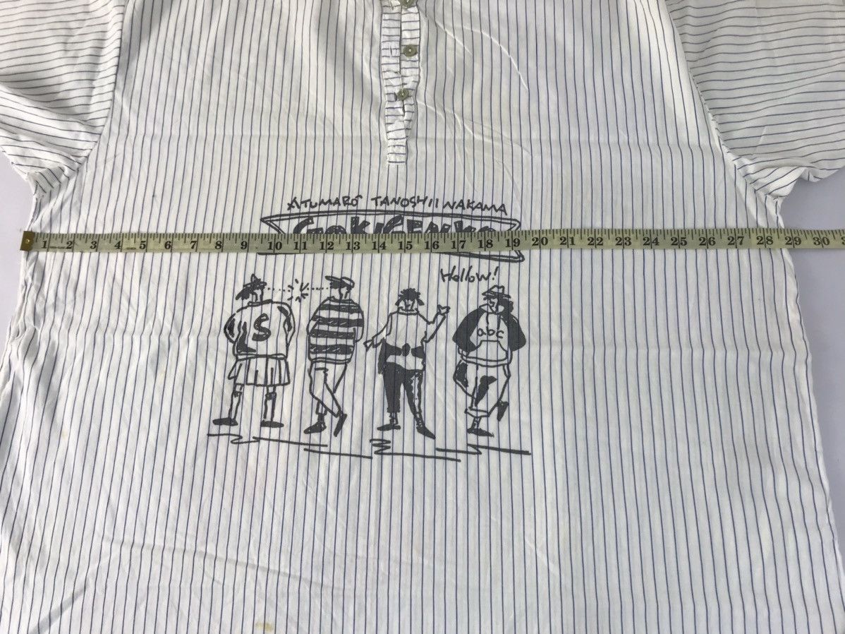 Japanese Brand 90s Curlmareare Gokigenyo Striped Hickory Half Button Up Size XXL / US 16-18 / IT 52-54 - 8 Thumbnail